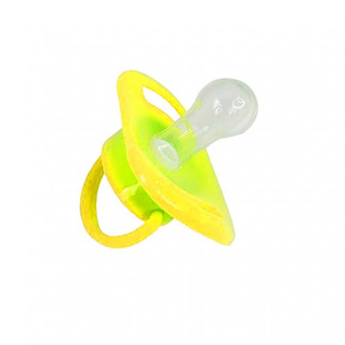 Пустышка силиконовая, круглая (0+), желтая фото