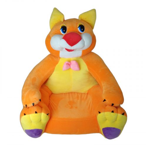 Мягкое детское кресло "Котик" 70 х 60 х 60 см (оранжевый) фото