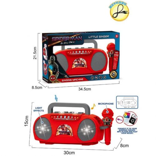 Музыкальная игрушка "Магнитофон: Человек Паук", с микрофоном фото