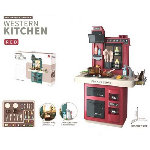 Кухня интерактивная "Western Kitchen", свет, звук, пар (розовая) фото