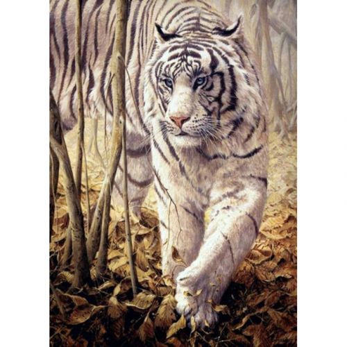 Алмазна мозаїка, без підрамника "Білий тигр" 30х40 см фото