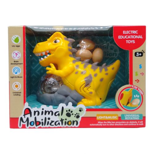 Інтерактивна іграшка "Динозавр", жовтий (несе яйця) фото