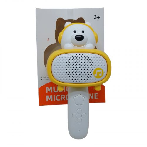 Микрофон-колонка "Медвежонок", жёлтый фото