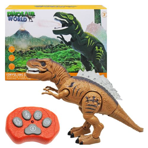 Інтерактивна іграшка на радіокеруванні "Динозавр" (коричневий) фото