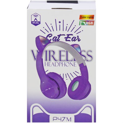 Бездротові навушники "Cat Ears" (фіолетові) фото
