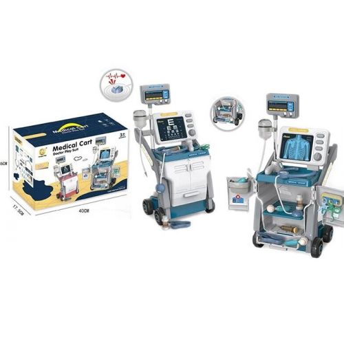 Набір лікаря з приладдям, крапельниця, інструменти, стетоскоп на батарейках, в коробці фото