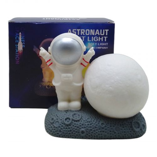 Світильник-нічник дитячий Космонавт 12см білий фото