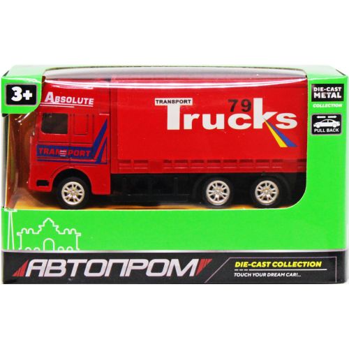 Машинка металопластикова "Автопром: Вантажівка", червона фото