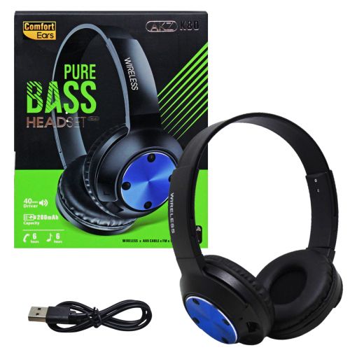 Бездротові навушники "Pure bass" (синій) фото