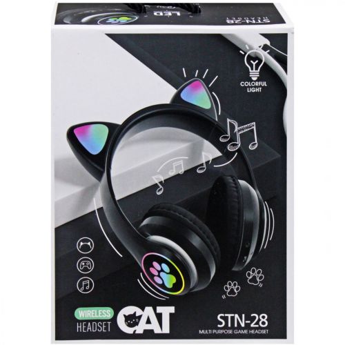 Уценка. Беспроводные наушники "Cat headset" (черный) - Повреждена упаковка фото