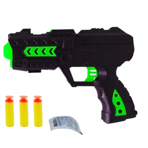 Пистолет, мягкие патроны с присоской, гелевые шары (зеленый) фото