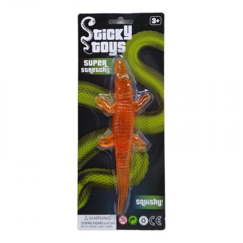 Силіконова іграшка-тягучка "Крокодил" (помаранчевий) фото