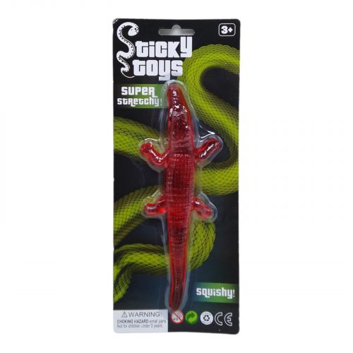Силіконова іграшка-тягучка "Крокодил" (червоний) фото
