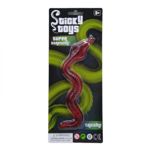 Силіконова іграшка-тягучка "Змія" (червона) фото