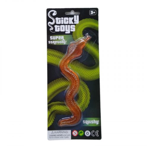 Силіконова іграшка-тягучка "Змія" (помаранчева) фото