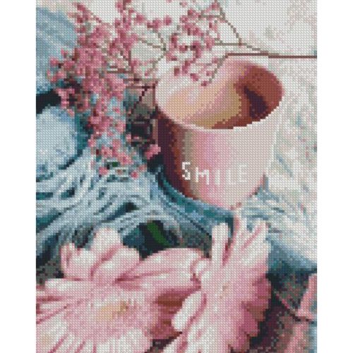 Алмазная мозаика "Чашка Smile" 30х40 см фото