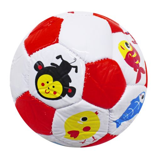 Мяч футбольный №2 "Зверушки" (красный) фото