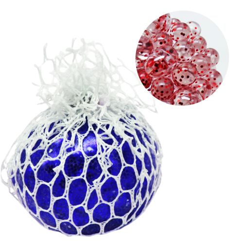 Іграшка-антистрес с блестками "Mesh squish ball" (синій) фото