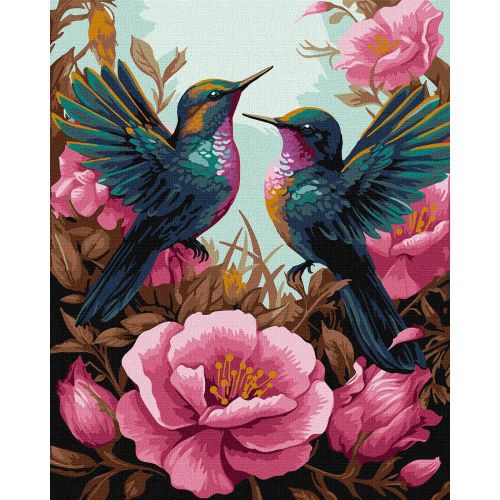 Картина по номерам с красками металлик "Утонченный колибри" 40х50 фото