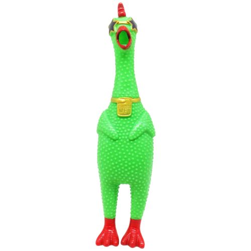 Резиновая игрушка-пищалка "Кричащая курица" (зеленый) фото