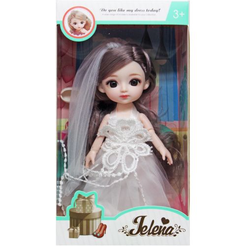 Лялька-наречена "Jelena", 16 см.  в білому фото