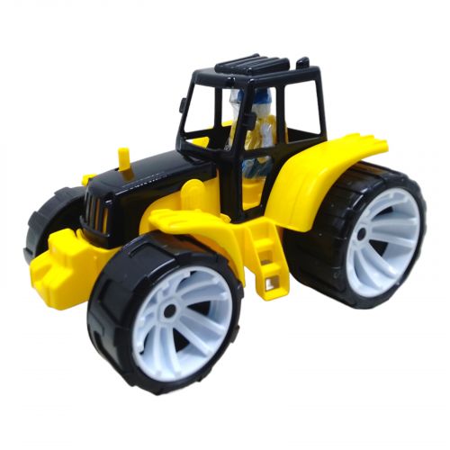 Трактор пластиковий (жовтий+чорний) фото