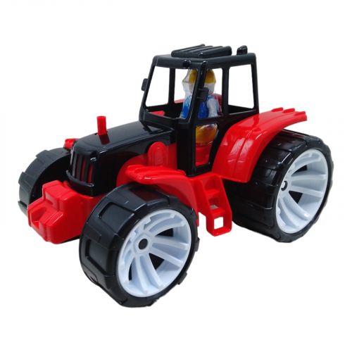 Трактор пластиковый (красный+черный) фото