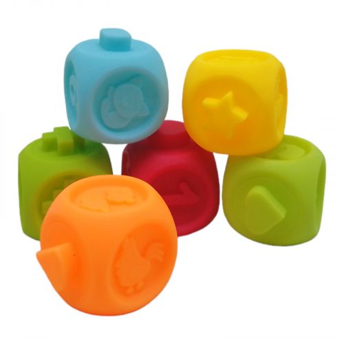 Набір іграшок для ванни "Тактильні кубики" (6 шт) фото