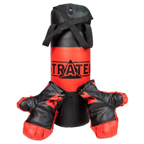 Боксерський набір Груша та рукавички, 50 см (червоно-чорний) фото