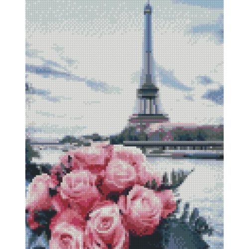Алмазна мозаїка "Троянди у Парижі" 30х40 см фото