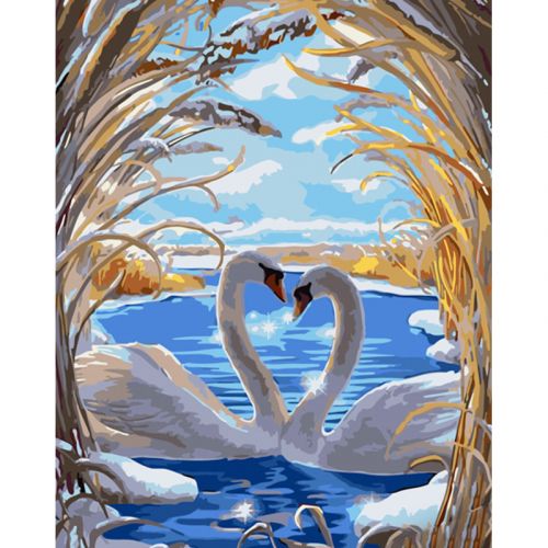 Картина за номерами "Любов лебедів" 40х50 см фото