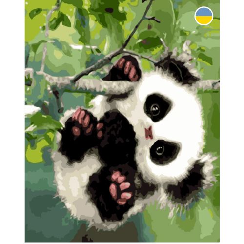 Картина по номерах "Панда на гілці" 40x50 см фото