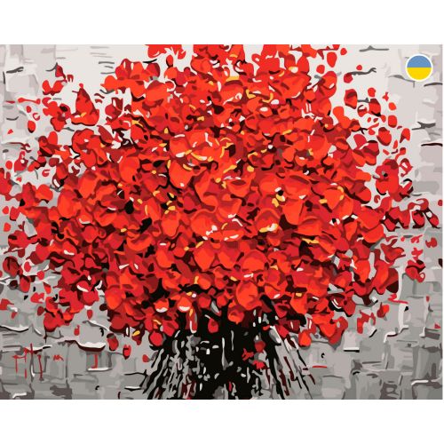 Картина по номерах "Букет червоних квітів" 40x50 см фото