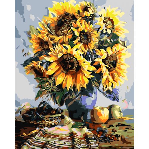 Картина по номерах "Жовті соняшники" 40x50 см фото