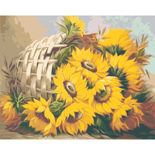 Картина по номерах "Корзинка соняшників" 40x50 см фото