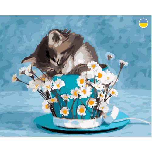 Картина по номерах "Натюрморт з котиком" 40x50 см фото