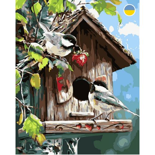 Картина по номерах "Будиночок для синичок" 40x50 см фото