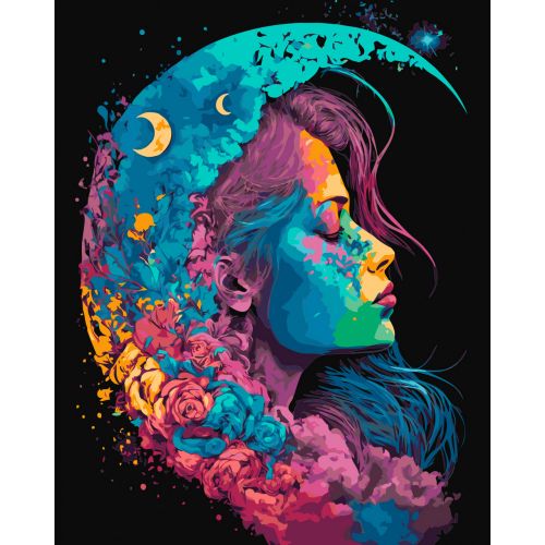 Картина по номерах "Космічна дівчина" 40x50 см фото