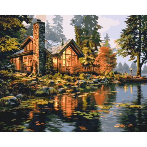 Картина по номерах "Будинок з терасою" 40x50 см фото