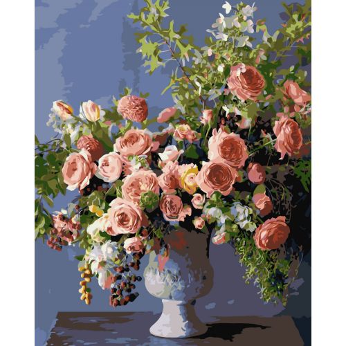 Картина по номерах "Букет рожевих квітів" 40x50 см фото