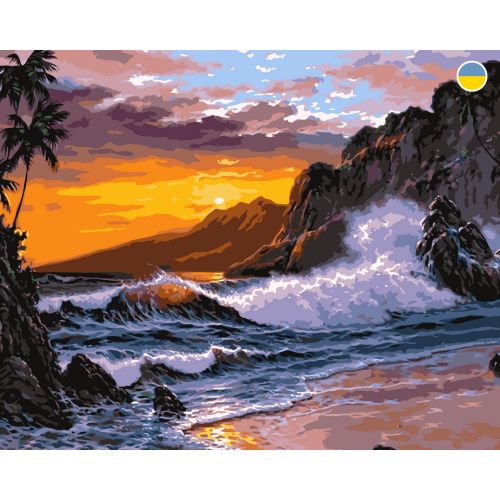 Картина по номерах "Море на заході сонця" 40x50 см фото