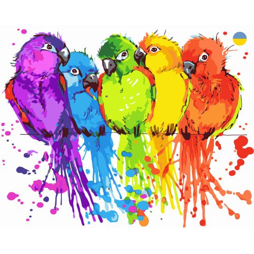 Картина по номерах "Різнобарвні папуги" 40x50 см фото