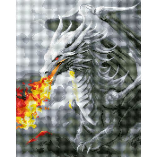 Алмазна мозаїка "Вогнедишний дракон"  40х50 см фото