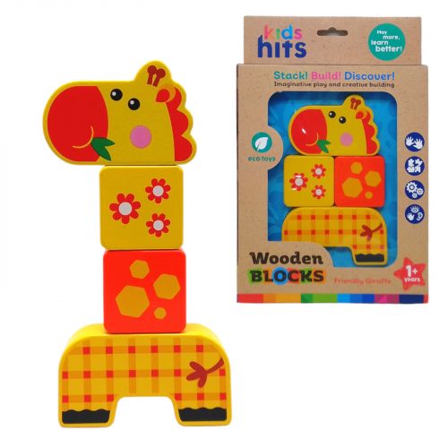 Деревʼяна іграшка-конструктор "Wooden Blocks: Жирафа", 4 елементи фото