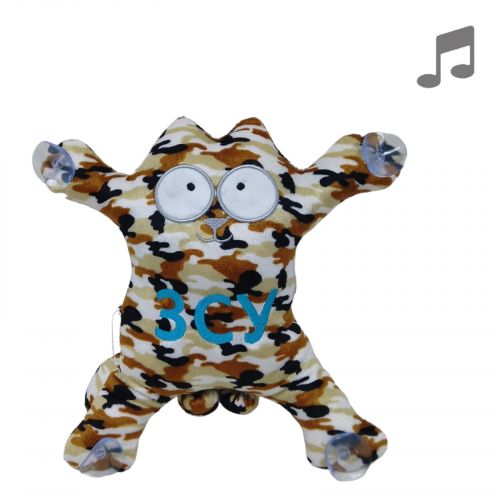 Мягкая игрушка "Кот Саймон ВСУ", патриот, музыкальный (камуфляж) фото