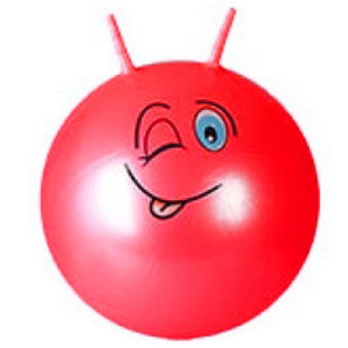 Мяч фитбол "Смайлики" рога, 45 см (красный) фото