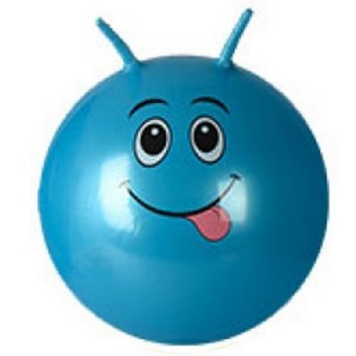 Мяч фитбол "Смайлики" рога, 45 см (синий) фото