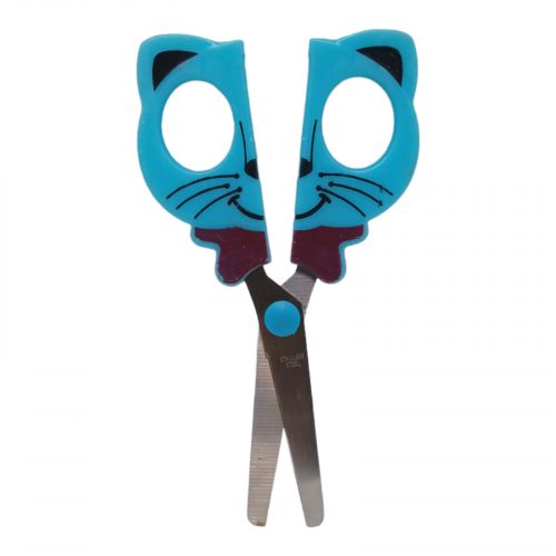 Детские ножницы "Котенок" (голубые) фото
