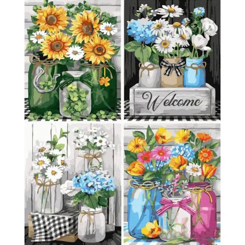 Картина за номерами "Колаж квітів" 40х50 см фото