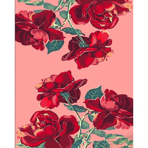 Картина по номерам "Розы на розовом фоне" ★★★ 40х50 см фото